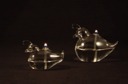 Quail and Baby Quail Oil Lamps