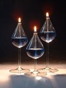 Stem Drop Oil Lamp Set. (SD)